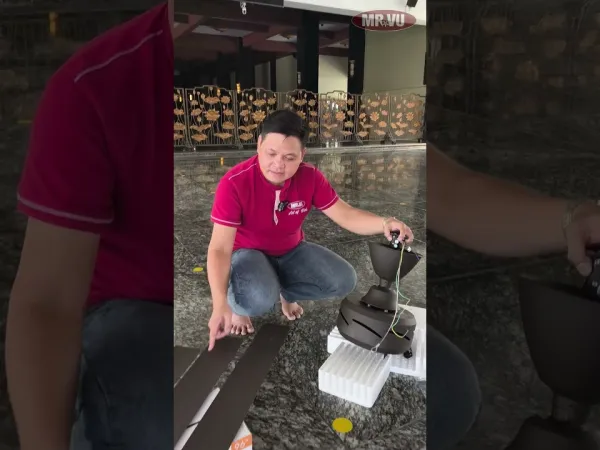 Lắp quạt trần cánh lớn cho chùa: công trình chùa Huê Nghiêm