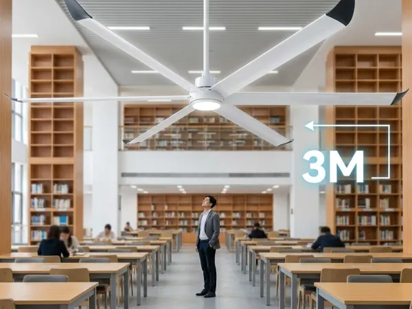 Quạt công nghiệp cho thư viện, sảnh khách sạn: sải cánh 3m